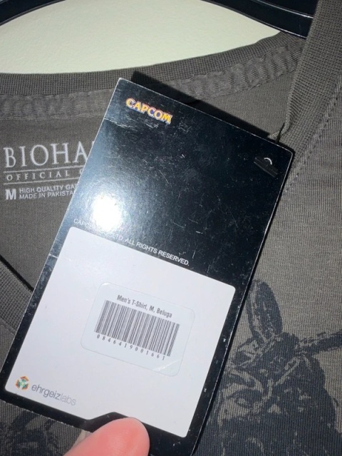 męska koszulka t-shirt resident evil biohazard U.S.S capcom merchandise M ciemno szary v neck