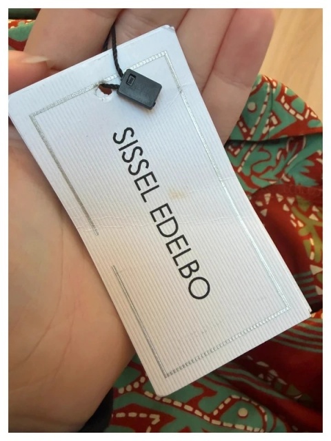 sissel edelbo whisper dress onesize wzorzysta sukienka zielono pomarańczowa