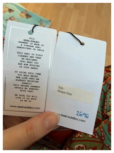 sissel edelbo whisper dress onesize wzorzysta sukienka zielono pomarańczowa